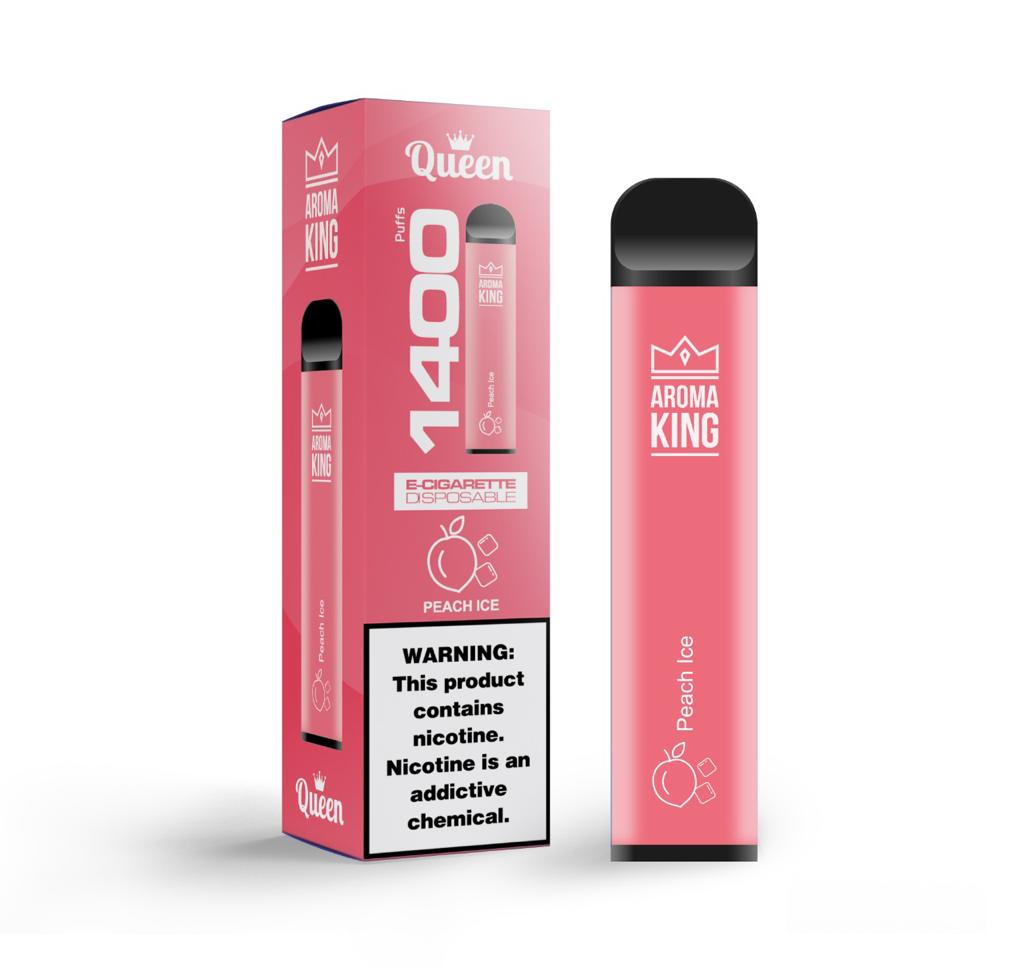 Aroma King Queen 1400 Peach Ice Vape Vaping Disposable Pods