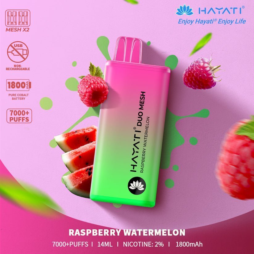 Hayati Duo Mesh 7000 Puffs Disposable Vape Pod Box of 10 - #Simbavapeswholesale#