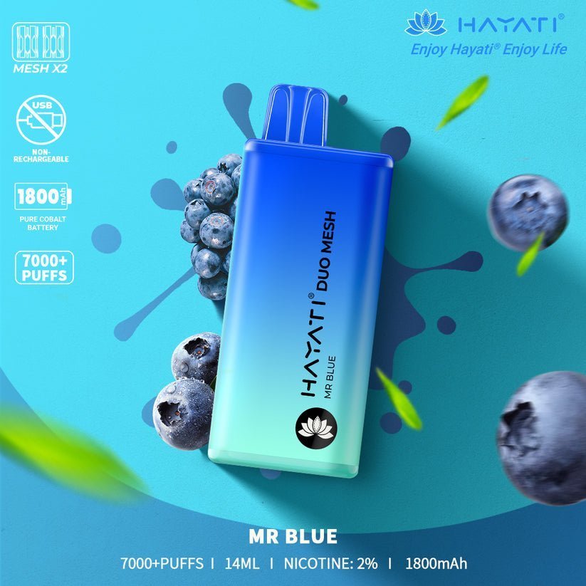 Hayati Duo Mesh 7000 Puffs Disposable Vape Pod Box of 10 - #Simbavapeswholesale#