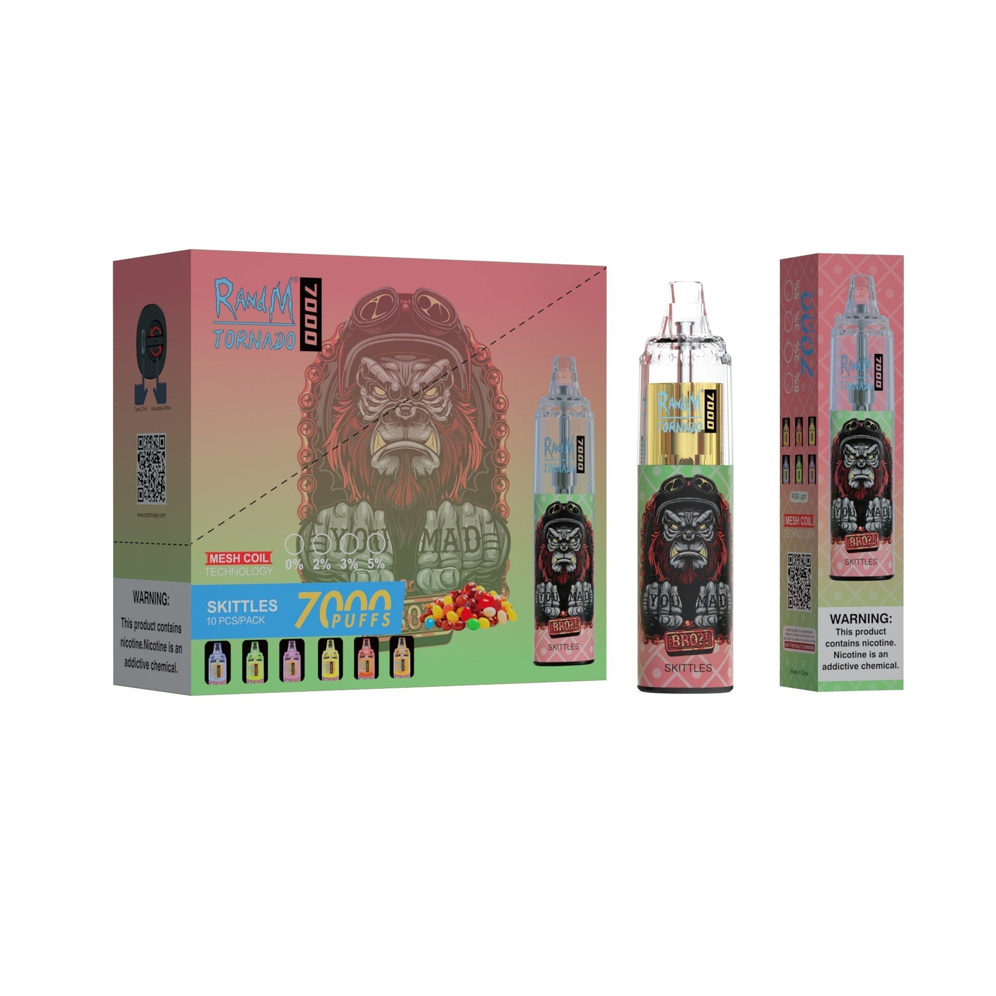 RAndM Tornado 7000 Puffs Disposable Vape (Pack of 10) - #Simbavapeswholesale#