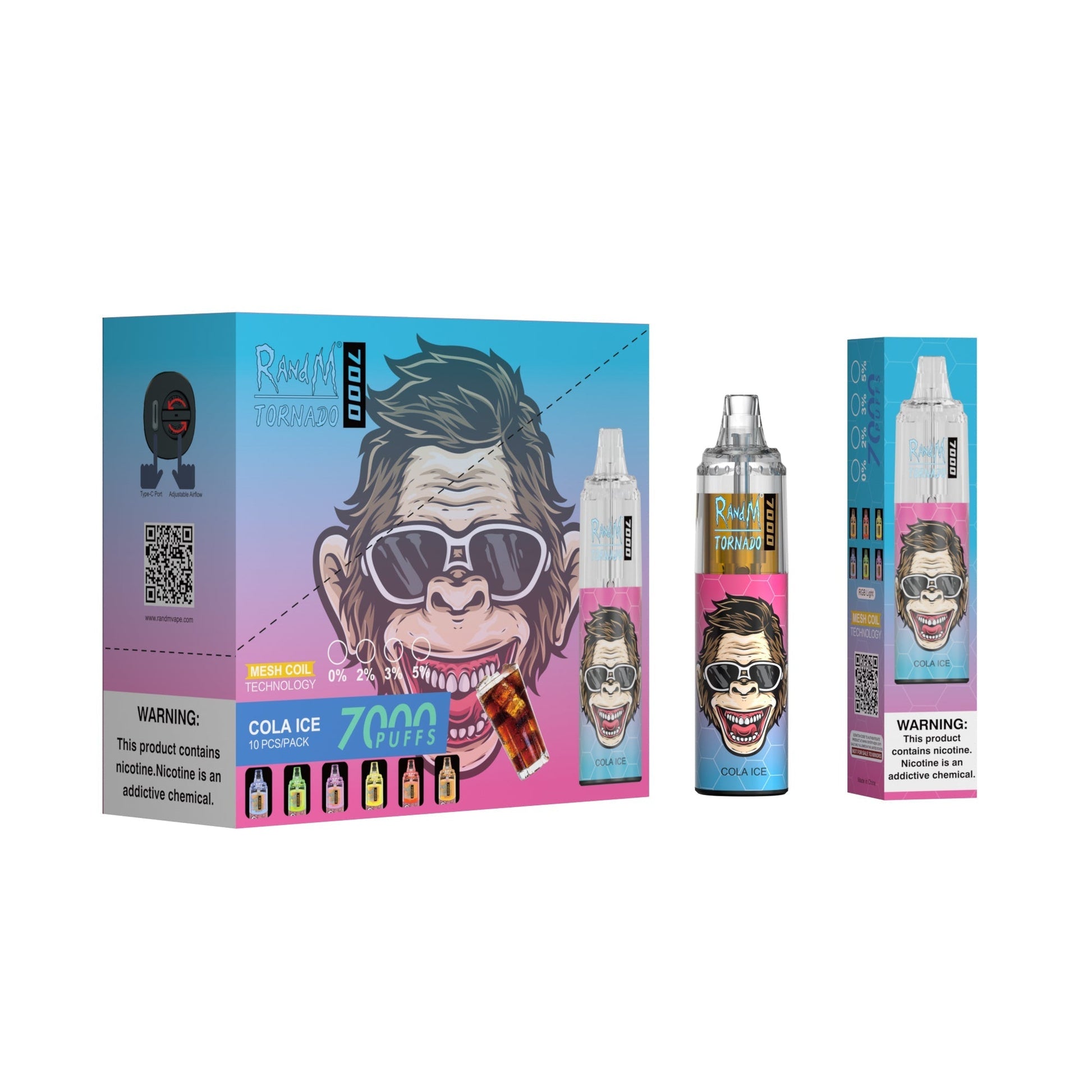 RAndM Tornado 7000 Puffs Disposable Vape (Pack of 10) - #Simbavapeswholesale#