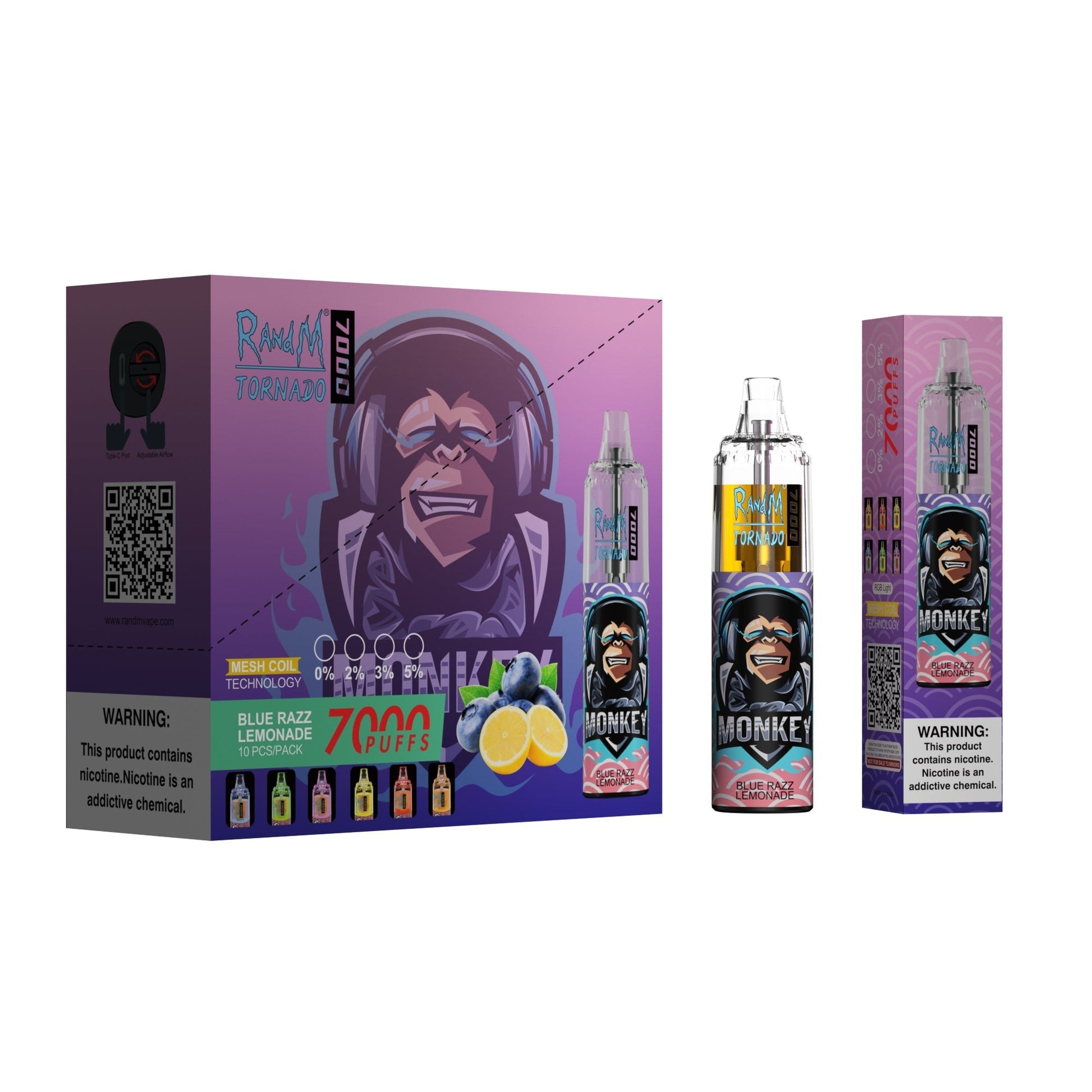 RAndM Tornado 7000 Puffs Disposable Vape (Pack of 10) - #Simbavapeswholesale#