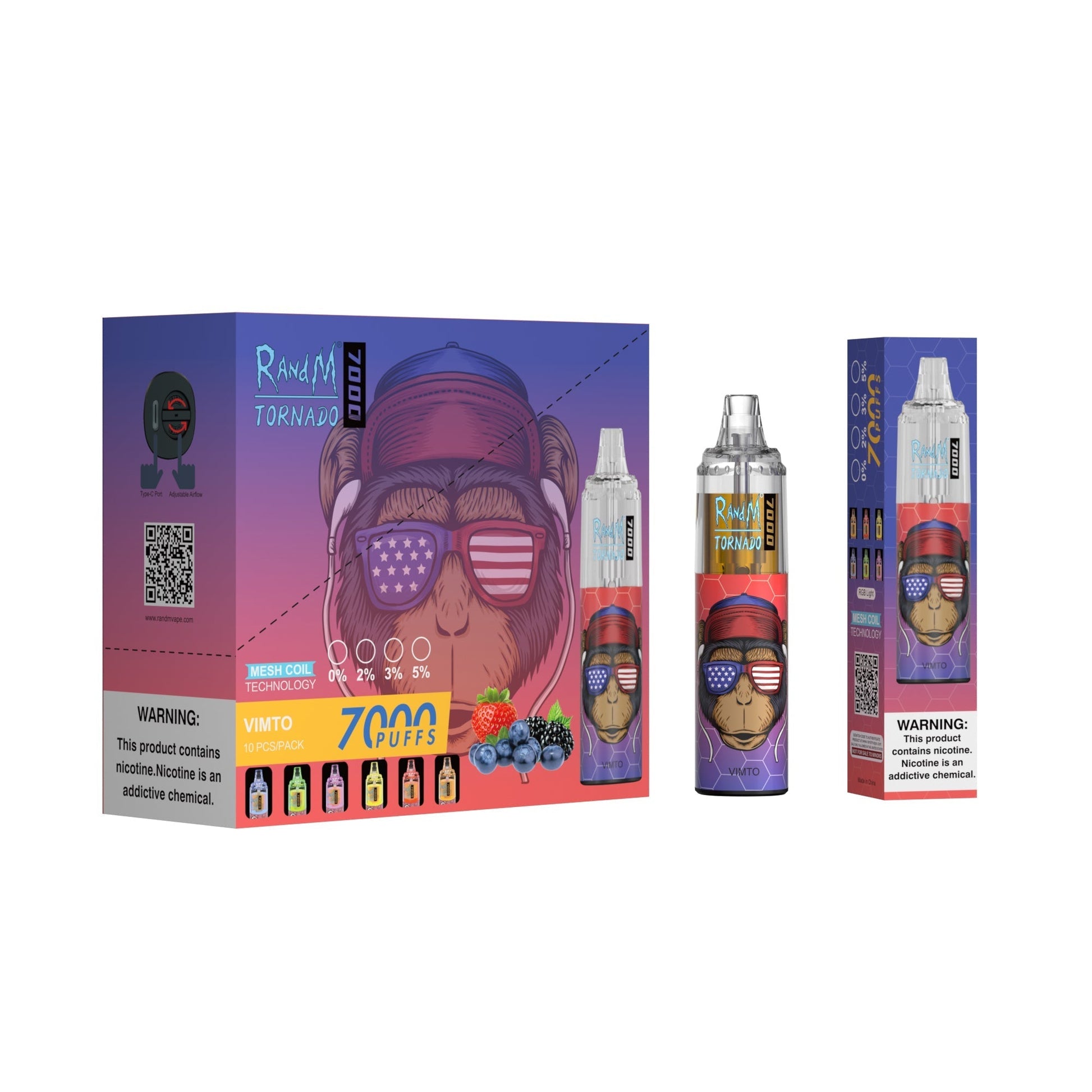 RAndM Tornado 7000 Puffs Disposable Vape (Pack of 10) - #Simbavapeswholesale#