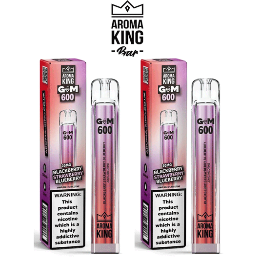 Aroma King Gem Blackberry Strawberry Blueberry 10 x Disposable Vape Device Multipack