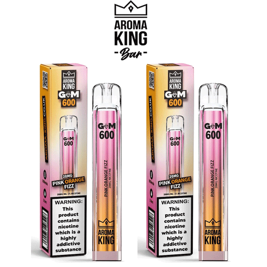 Aroma King Gem Pink Orange Fizz 10 x Disposable Vape Device Multipack