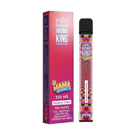 Raspberry Sorbet Aroma King CBD Mama Huana Vape Bar 700 Puffs