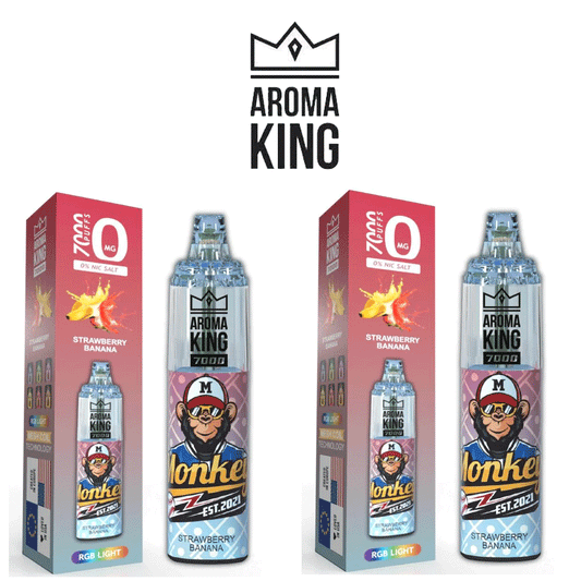 Strawberry Banana Aroma King 7000 Disposable 10 x Vape Device Multipack