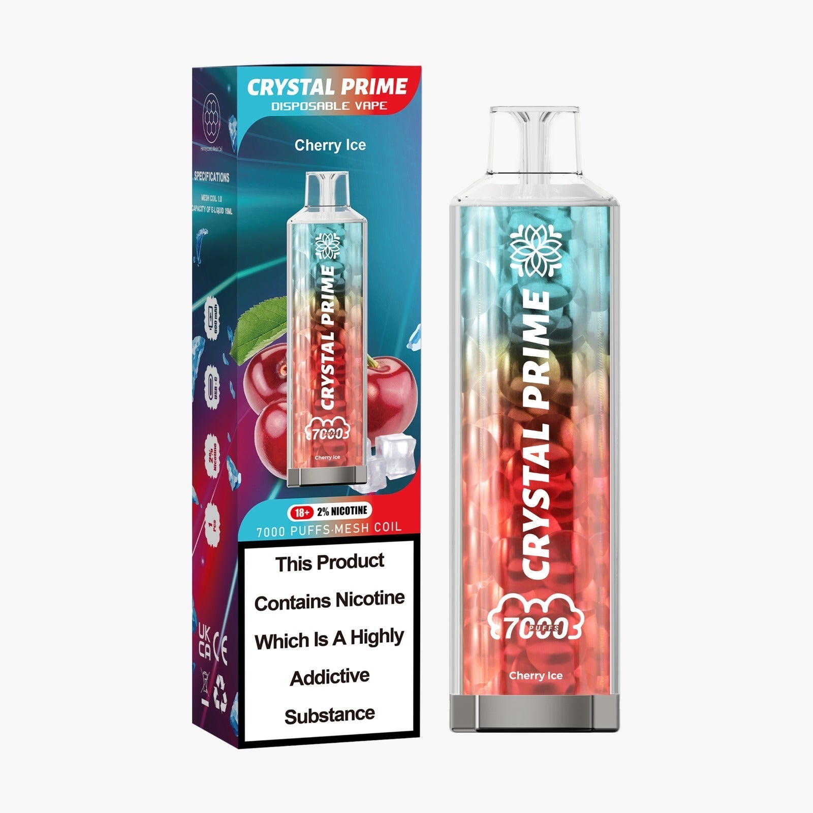 Crystal Prime 7000 Disposable Vape Pod Device Box of 10 - #Simbavapeswholesale#