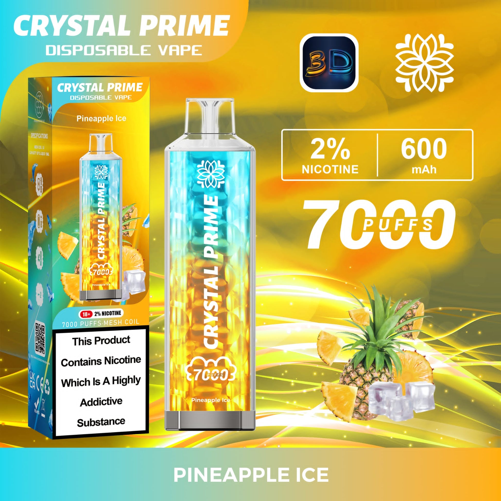 Crystal Prime 7000 Disposable Vape Pod Device Box of 10 - #Simbavapeswholesale#