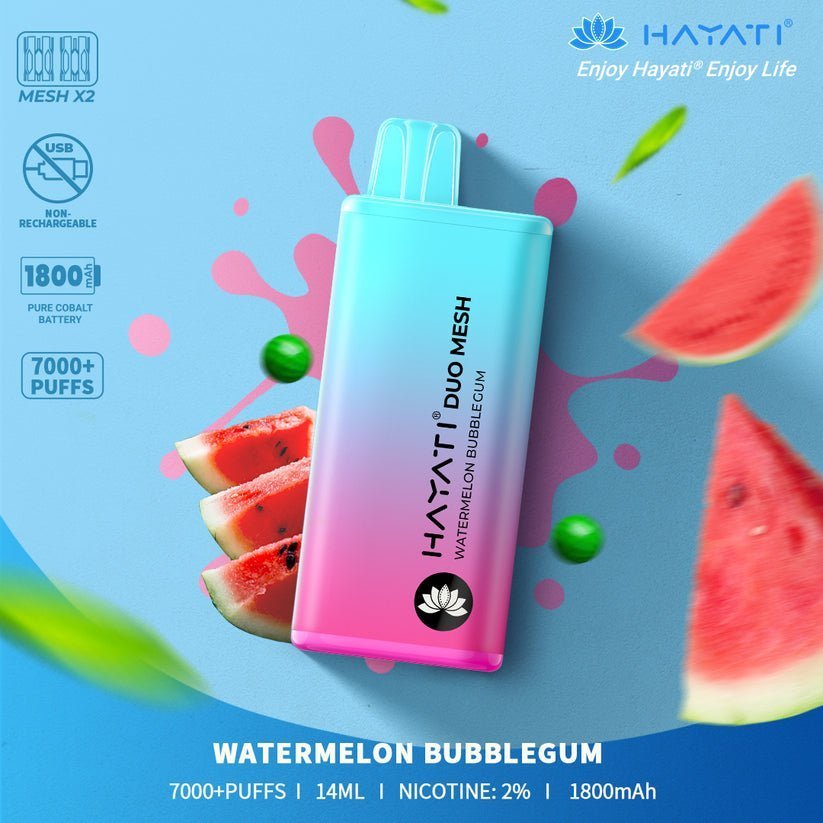 Hayati Duo Mesh 7000 Puffs Disposable Vape Pod Box of 10 - #Simbavapeswholesale#