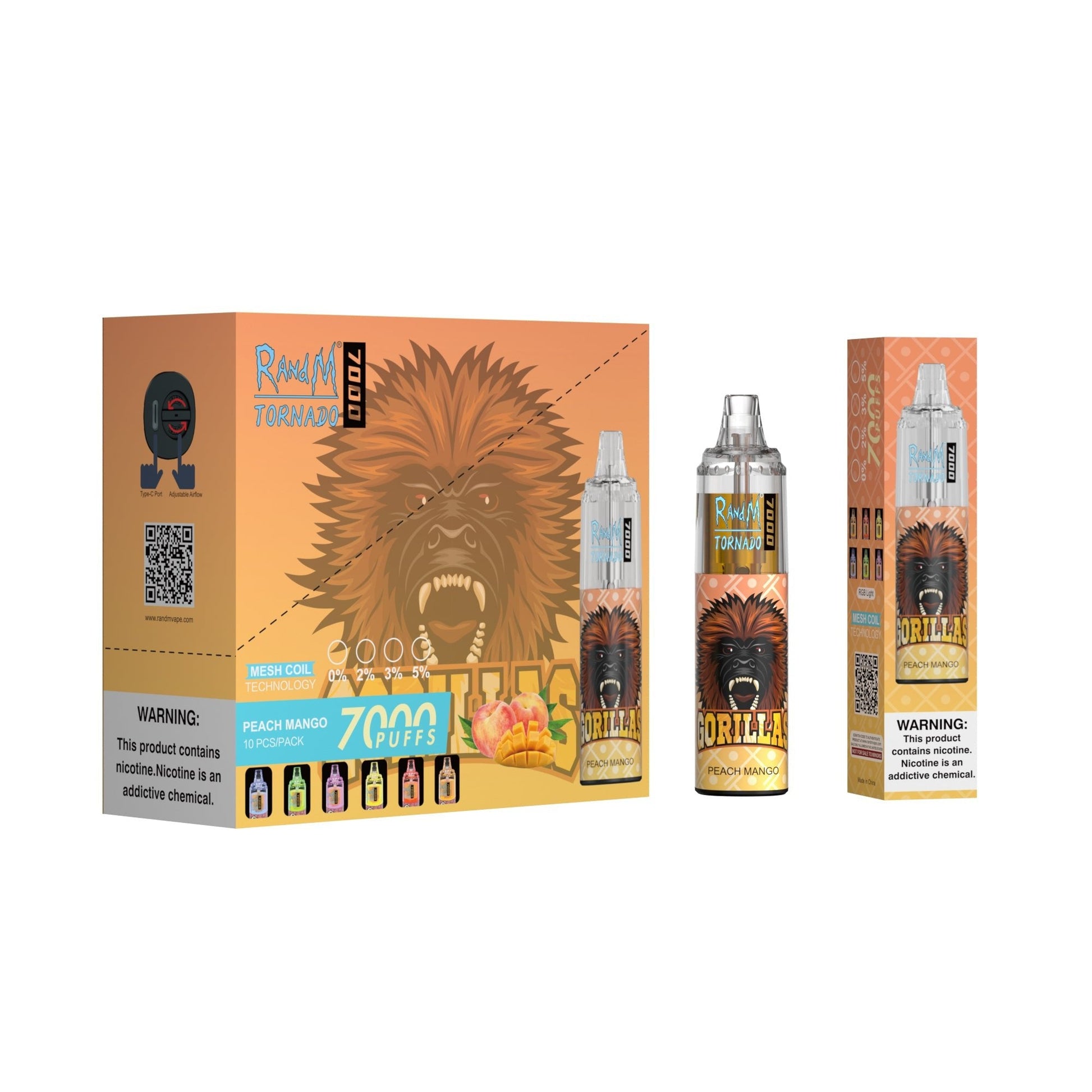 RAndM Tornado 7000 Puffs Disposable Vape (Pack of 10) - #Simbavapeswholesale#