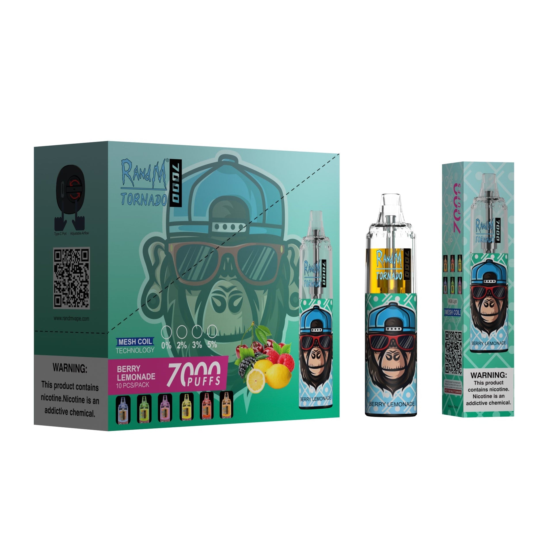 RAndM Tornado 7000 Puffs Disposable Vape (Pack of 10) - #Simbavapeswholesale#