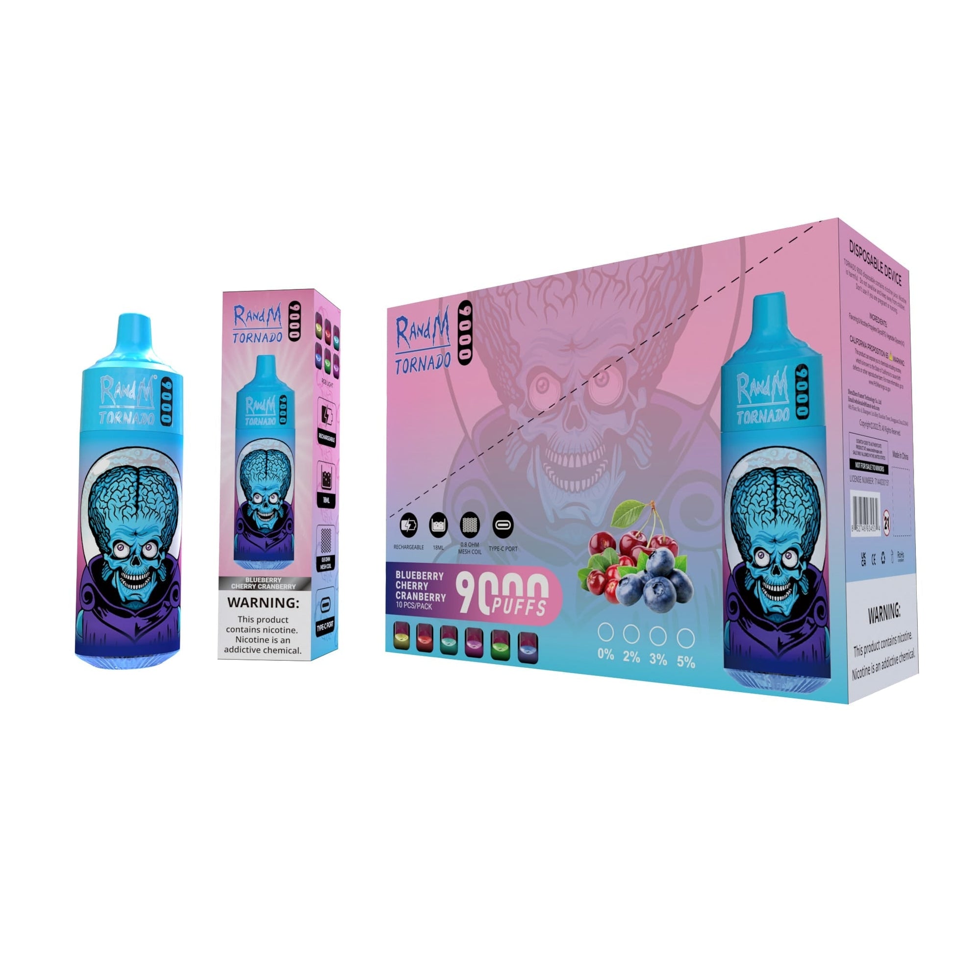 RAndM Tornado 9000 Puffs Disposable Vape (Pack of 10) - #Simbavapeswholesale#